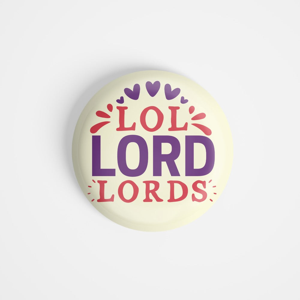 dhcrafts Round Fridge Magnet Yellow God Jesus Lol Lord Lords Glossy Finish Design Pack of 1 (58 mm)
